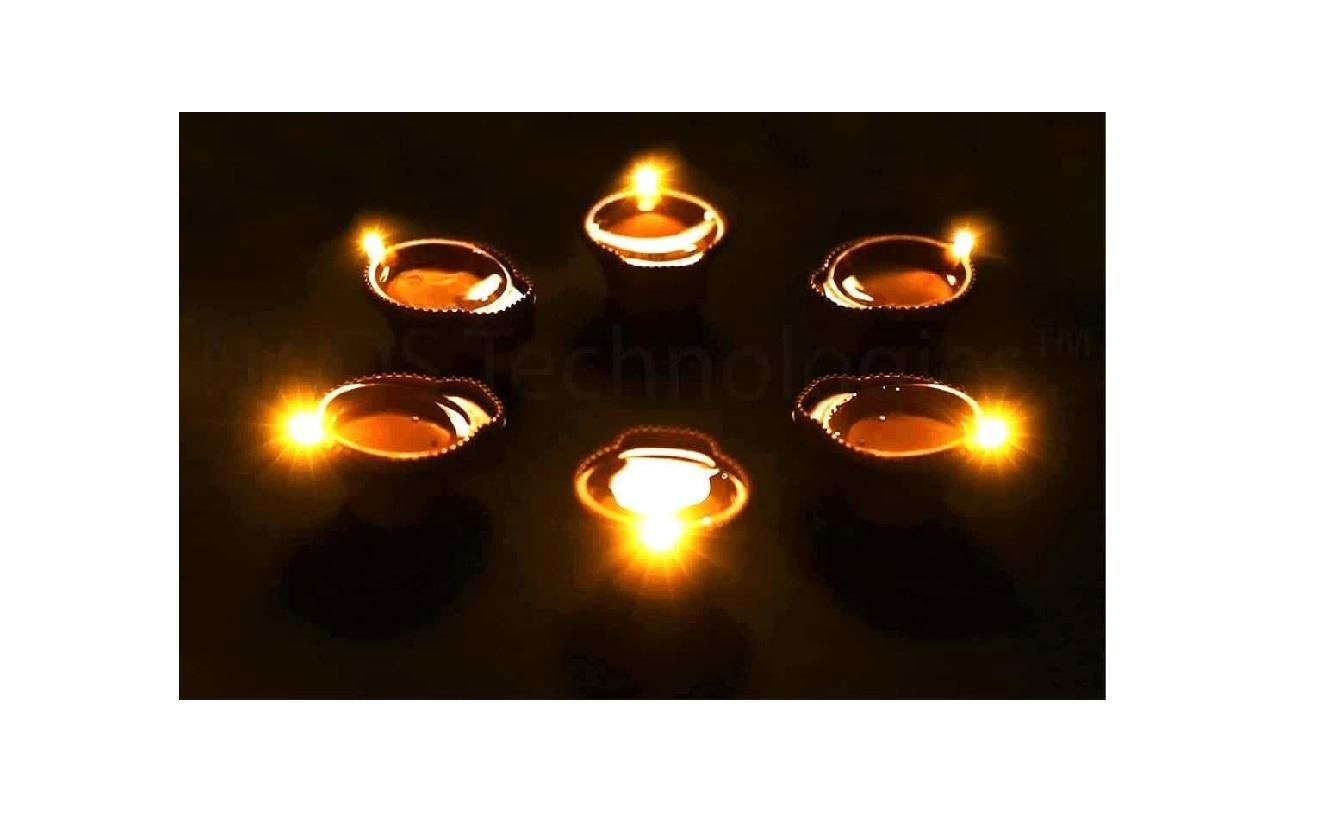 LED Light Water Sensor Diyas Plastic With Ambient Lights ( Pack of 6/12/18/24 )